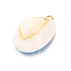 Printed Natural Cowrie Shell Pendants STAS-Z168-03G-02-2