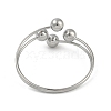 Round Brass Open Cuff Torque Bangles for Women BJEW-Z074-03P-3