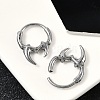 Horn 316 Surgical Stainless Steel Hoop Earrings EJEW-G416-28AS-3