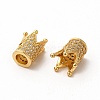 Rack Plating Brass Micro Pave Cubic Zirconia Beads ZIRC-C043-01G-2