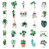 50Pcs 50 Styles Plant Theme Waterproof PVC Plastic Stickers STIC-PW0001-375-5