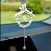 Bowknot & Ring & Ball Tassel Glass Rhinestone Pendant Decorations AUTO-PW0001-17A-1