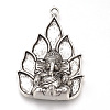 Tibetan Style Alloy Big Pendant Enamel Settings TIBEP-T002-135AS-RS-1