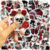 Hallowmas 50Pcs Punk Gothic Rose Stickers PW-WGD825C-01-2