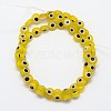 Handmade Evil Eye Lampwork Flat Round Bead Strands X-LAMP-L058-6mm-01-2