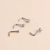 316 Surgical Stainless Steel Crystal Rhinetone Flat Round L-Shaped Nose Rings WGCD50A-02-3