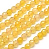 Dyed Natural Agate Faceted Round Beads Strands G-E267-05-1