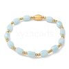 304 Stainless Steel Beads Stretch Breacelets for Women BJEW-M054-01G-02-2