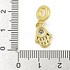 Rack Plating Brass Micro Pave Clear Cubic Zirconia European Dangle Pendants KK-Z067-28G-3