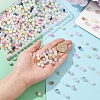 270Pcs 9 Colors Frosted Baking Paint Crackle Glass Beads with Glitter Powder DGLA-YW0001-34-5