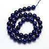 Dyed Natural Lapis Lazuli Round Beads Strands G-O047-06-12mm-3