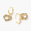 Brass Micro Pave Cubic Zirconia Huggie Hoop Earrings EJEW-JE04531-05-3