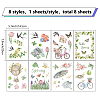 8 Sheets 8 Styles Spring Theme PVC Waterproof Wall Stickers DIY-WH0345-077-2