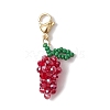 Glass Seed Beaded Grape Pendant Decoration HJEW-MZ00158-02-2