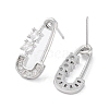Safety Pins Shape Brass Stud Earrings EJEW-F332-04P-2