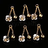 Natural Quartz Crystal Flower Charms PW-WG62F11-01-3