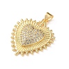 Brass Micro Pave Clear Cubic Zirconia Pendants CU-CBA03AF-10D-G-2