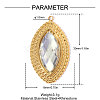 304 Stainless Steel with Crystal Rhinestone Pendants RB-OY001-01G-2
