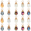 60Pcs 10 Color Glass Pendants PALLOY-AB00260-1