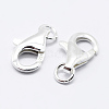 Anti-Tarnish Rhodium Plated 925 Sterling Silver Lobster Claw Clasps STER-K167-074D-P-3