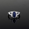 Alloy with Natural Lapis Lazuli Finger Rings FS-WGF3EDB-05-2
