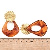 304 Stainless Steel & Resin Stud Dangle Earrings for Women SA-CBA717A-01G-02-3