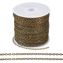 Brass Coated Iron Flat Cable Chains CH-TAC0007-02AB