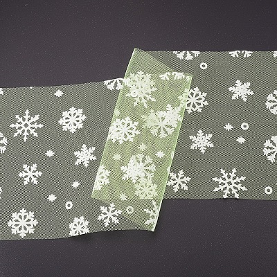 Snowflake Deco Mesh Ribbons OCOR-P010-G10-1