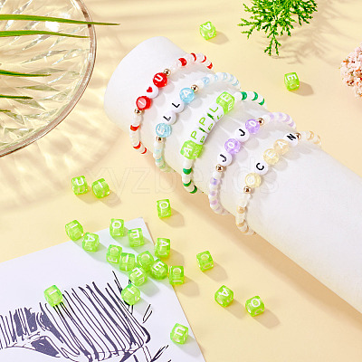 100Pcs 5 Colors Transparent Acrylic Beads TACR-TA0001-55A-1