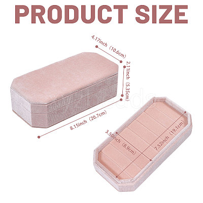 Velvet Ring Organizer Boxes with Lid CON-WH0089-191-1