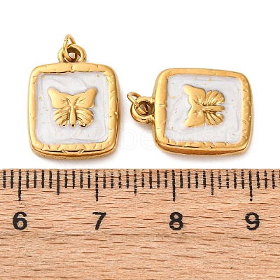 304 Stainless Steel Enamel Pendants STAS-U061-37G-A01-1