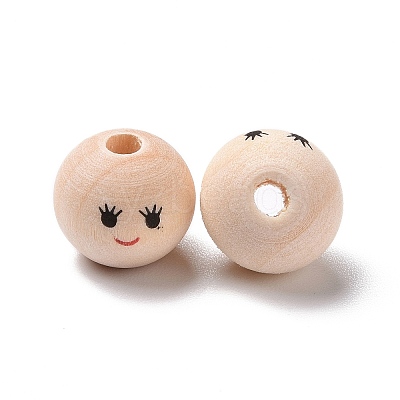 Printed Wood Beads WOOD-C001-02C-1