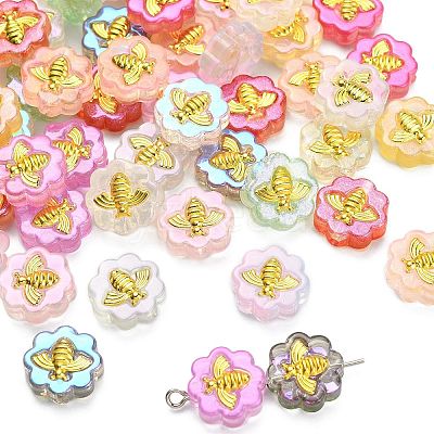 60Pcs 12 Colors Transparent Spray Painted Glass Beads GLAA-CJ0001-85-1