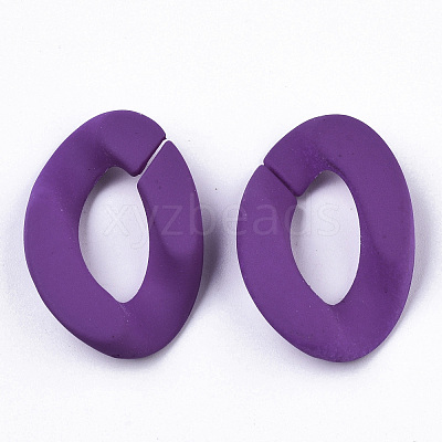 Opaque Spray Painted Acrylic Linking Rings OACR-R249-03A-1
