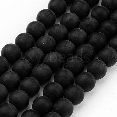 Frosted Glass Bead Strands GLAA-G016-6mm-02-1