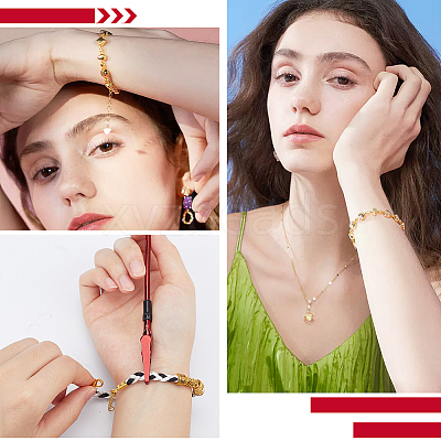 5Pcs 5 Styles Iron & 201 Stainless Steel Jewelry Helper Tool Bracelet Clamp AJEW-SC0003-35-1