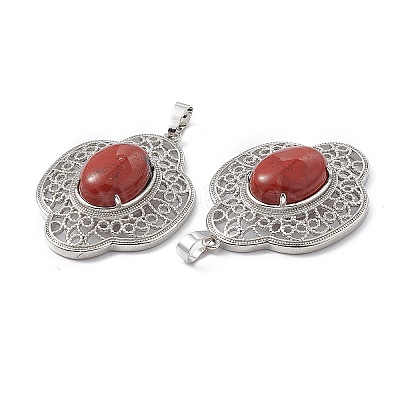 Natural Red Jasper Pendants G-P492-01P-11-1