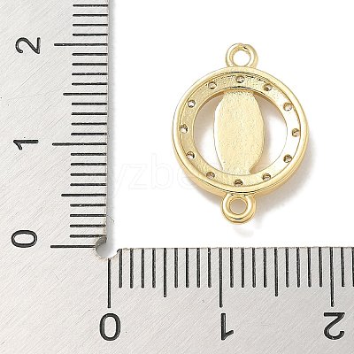Rack Plating Brass Micro Pave Clear Cubic Zirconia Religion Virgin Mary Connector Charms KK-L224-094G-02-1