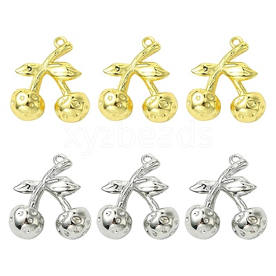 6Pcs 2 Colors Brass Pendants KK-CJ0003-12-1