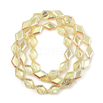 Electroplate UV Plating Glass Beads Strands EGLA-B010-01A-HP02-1