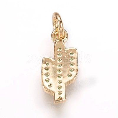 Brass Cubic Zirconia Pendants ZIRC-K070-24G-1