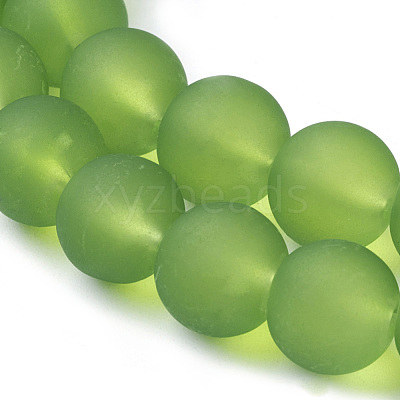 Baking Paint Transparent Glass Bead Strands GLAA-S031-10mm-34-1