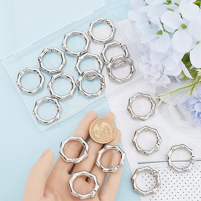20Pcs Zinc Alloy Spring Gate Rings PALLOY-SP0001-11-1