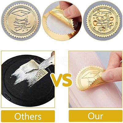 34 Sheets Self Adhesive Gold Foil Embossed Stickers DIY-WH0509-048-1