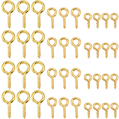 600Pcs 3 Size Iron Screw Eye Pin Peg Bails IFIN-SP0001-05G-1