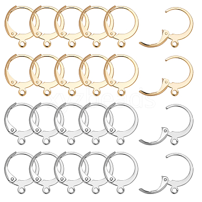 100Pcs 2 Colors 304 Stainless Steel Leverback Earring Findings STAS-ME0001-23-1