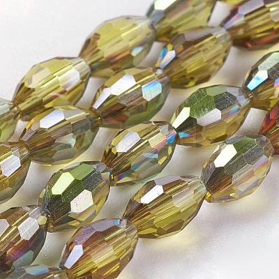 Electroplate Glass Beads Strands EGLA-J013-4x6mm-H29-1