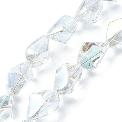 Electroplate Transparent Glass Beads Strands EGLA-E060-01A-1