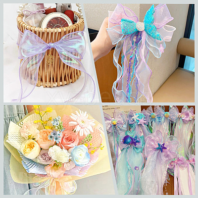 3 Rolls 3 Colors Polyester Organza Ribbon PAAG-CY0001-03B-1