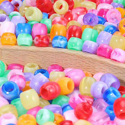 320Pcs 16 Colors  Acrylic European Beads MACR-PA0001-75-1